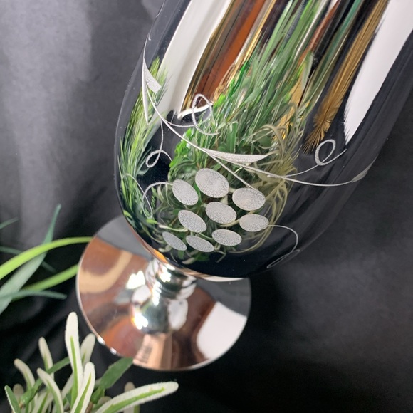 Vintage CANDLELITE CRYSTAL silver hand cut glass vase By Mueller - Picture 3 of 9